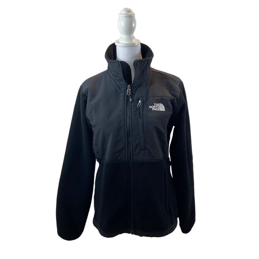 Ladies The North Face Denali Jacket Black Fleece Full Zipper Size Medium